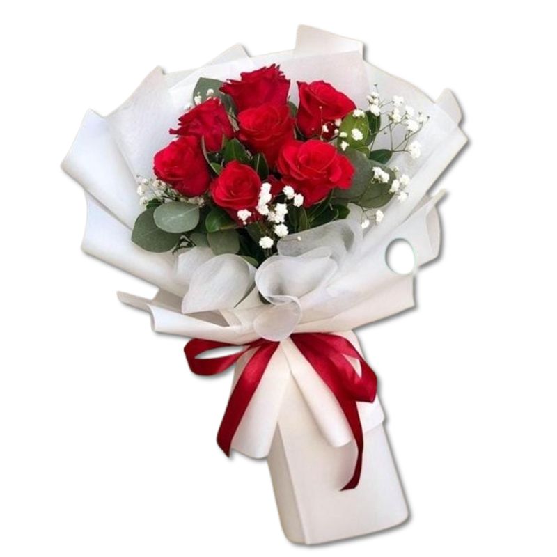 GENERICO - Bouquet de 7 Rosas Rojas