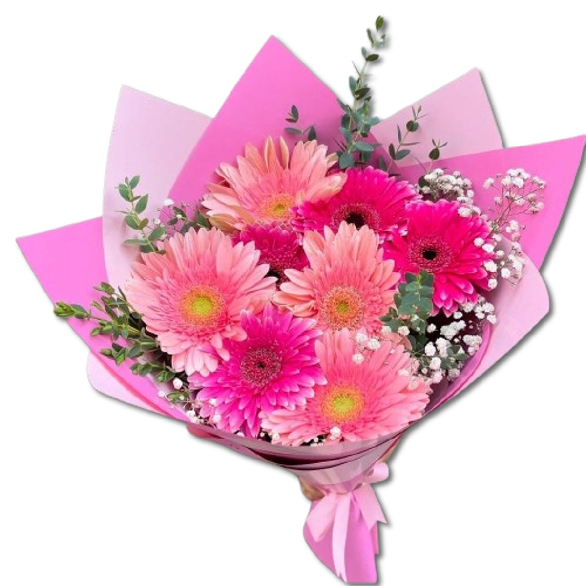 GENERICO - Bouquet de 7 Gerberas Fucsias y Rosadas