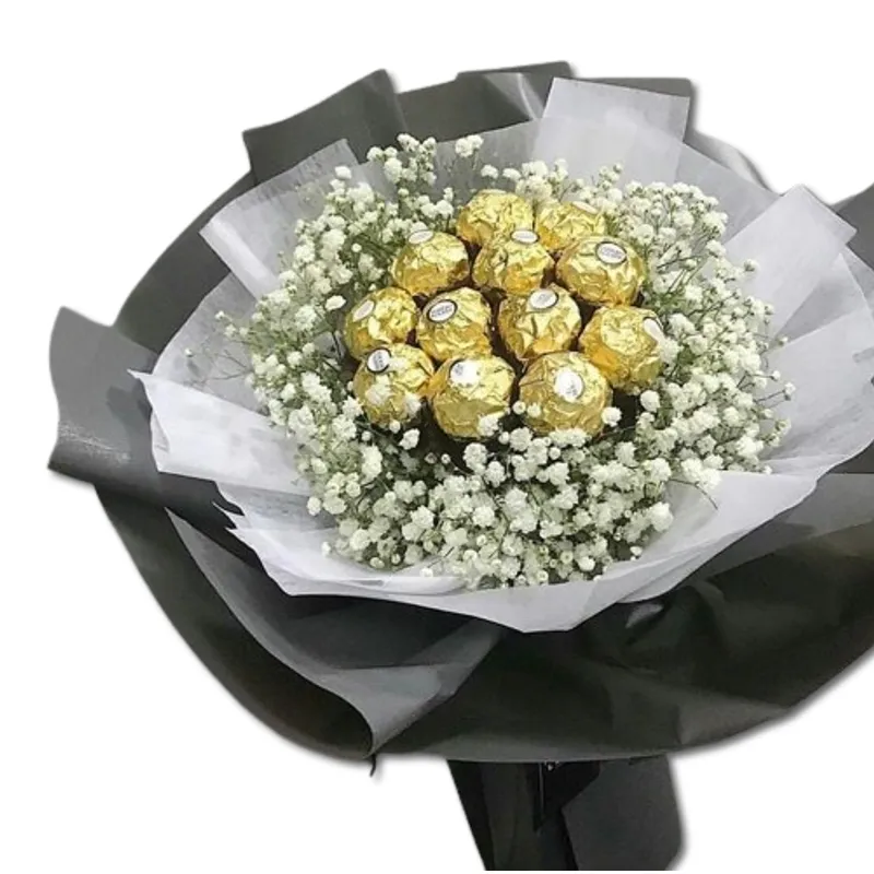 GENERICO - Bouquet de 12 Bombones Ferrero Rocher con Ilusión