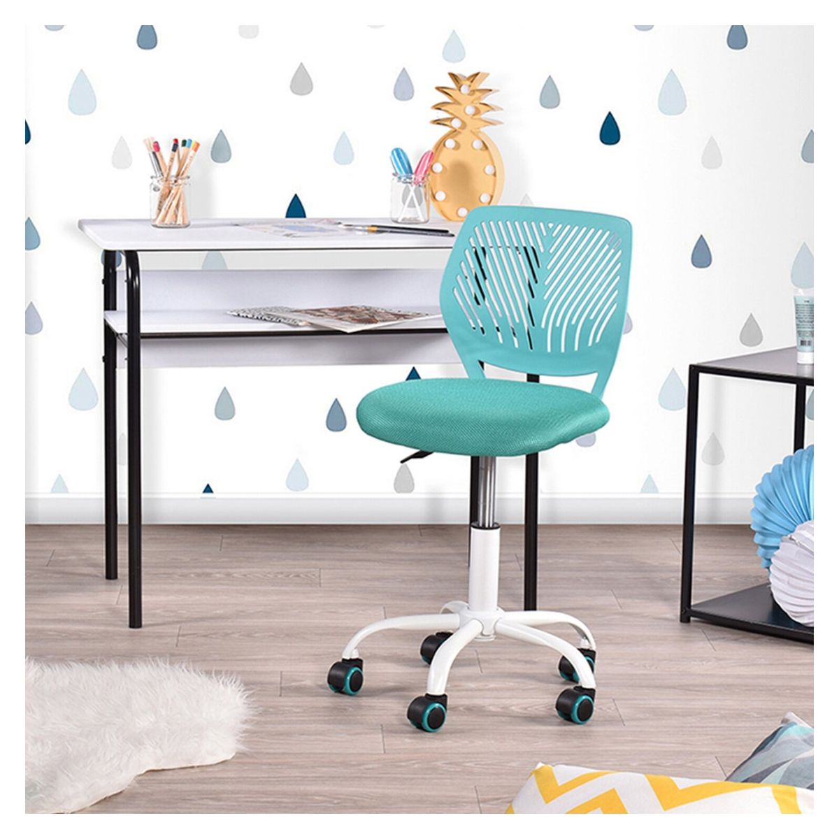 NOVAHUS - Silla De Escritorio Con Altura Regulable Turquesa