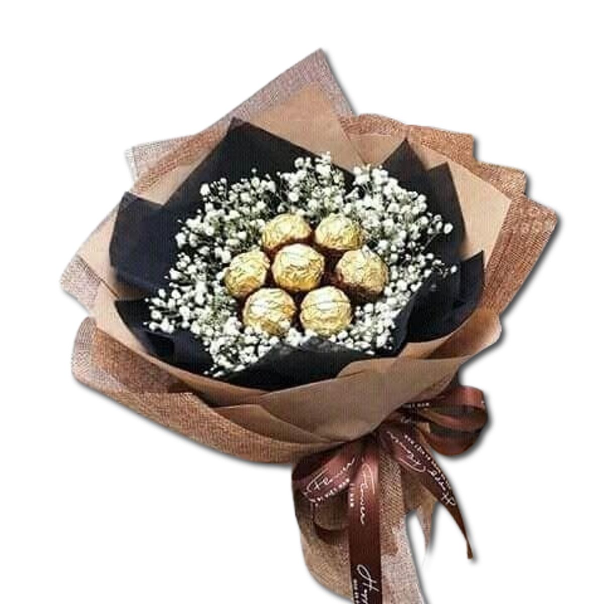 GENERICO - Bouquet de 8 Bombones Ferrero Rocher con Ilusión