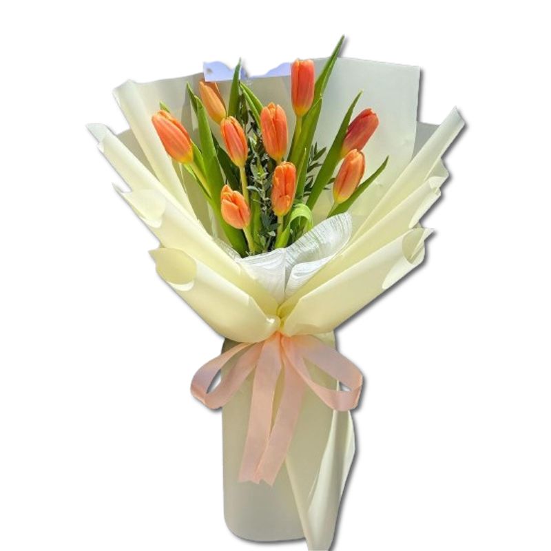 GENERICO - Bouquet de 10 Tulipanes Naranjas