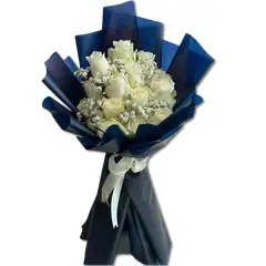 GENERICO - Bouquet de 12 Rosas Blancas Blancas