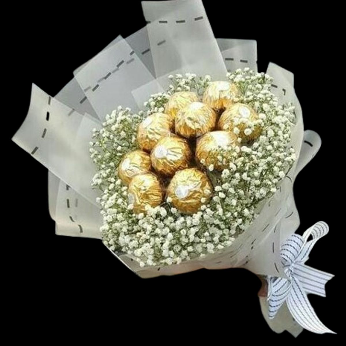GENERICO - Bouquet de 10 Bombones Ferrero Rocher con Ilusión