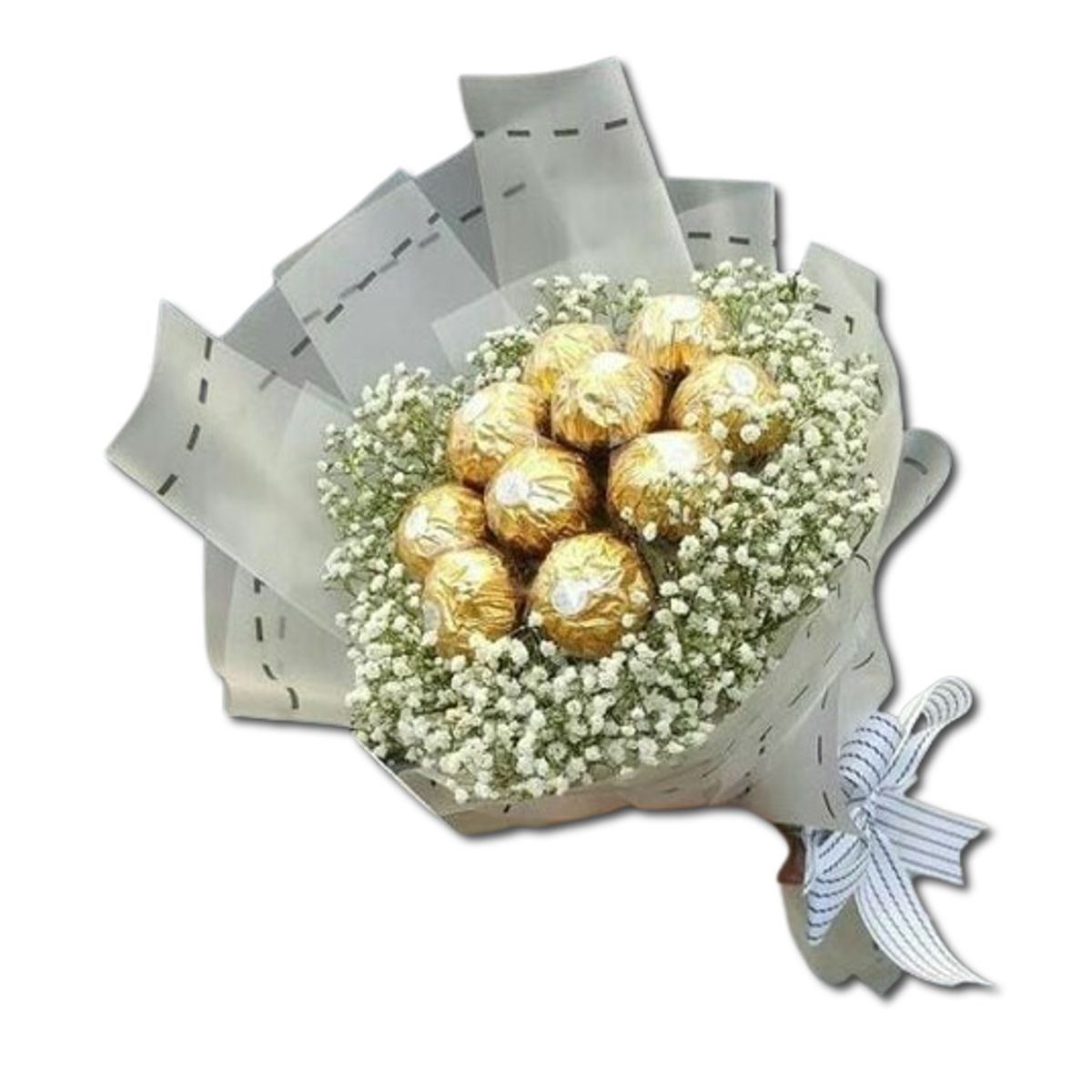 GENERICO - Bouquet de 10 Bombones Ferrero Rocher con Ilusión