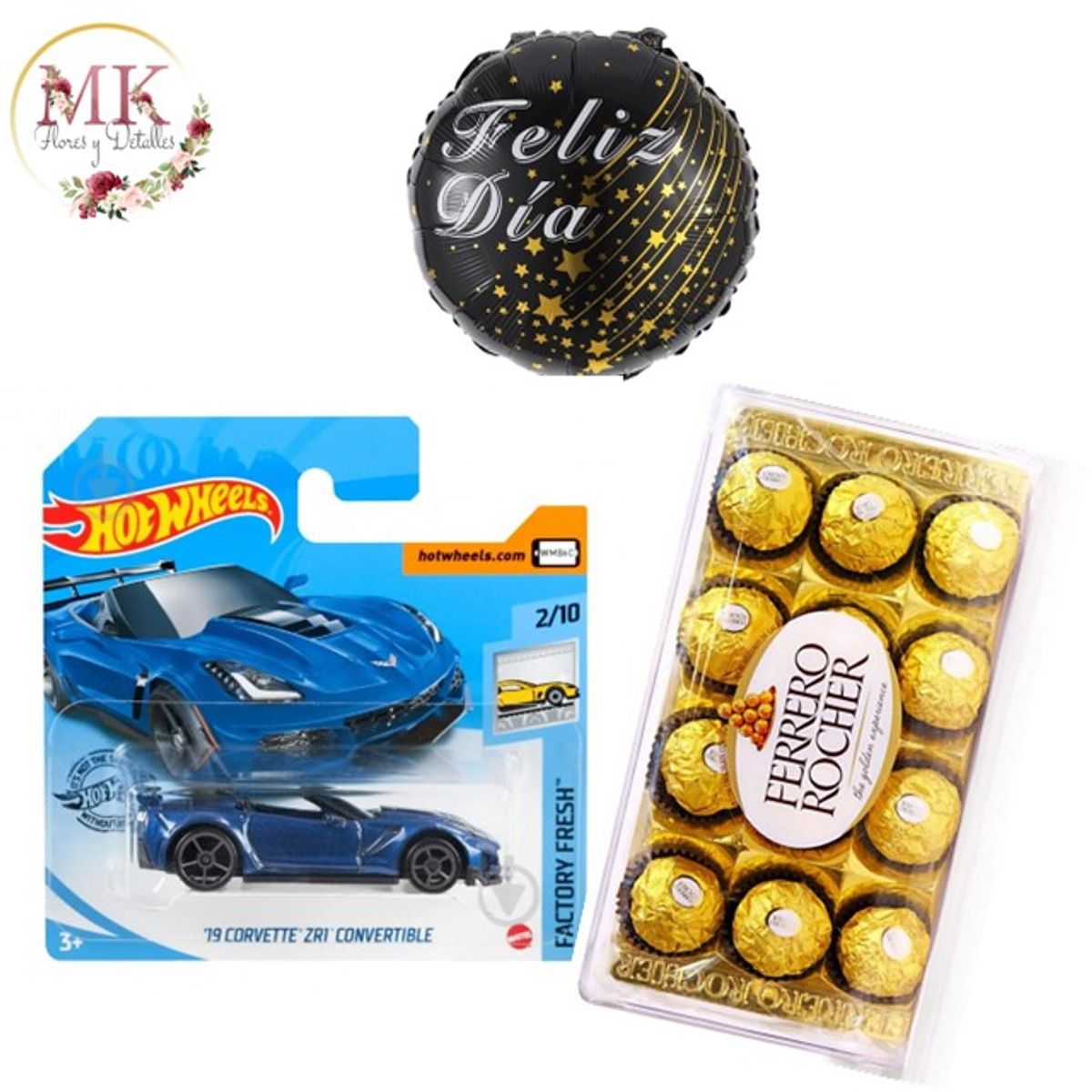 GENERICO - Carrito Hot Wheels Bombones Ferrero Rocher 150grs y Globo