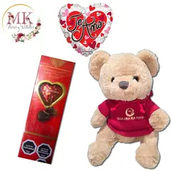 GENERICO - Peluche de 30cm con Polerón Bombones Amor y Globo