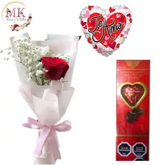 GENERICO - Rosa Decorada Bombones Amor y Globo