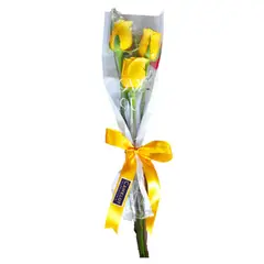 GENERICO - 3 Rosas Amarillas en Papel