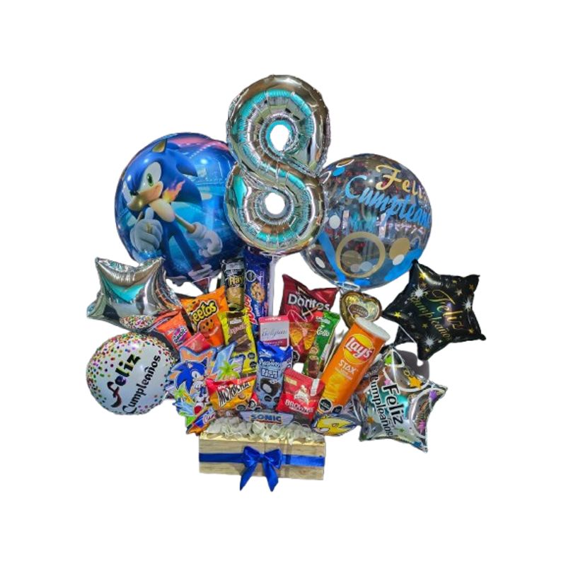 GENERICO - Arreglo de Cumpleaños para niño con Dulces y Globos