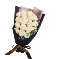 GENERICO - Bouquet de 20 Rosas Blancas Eternas de Jabón