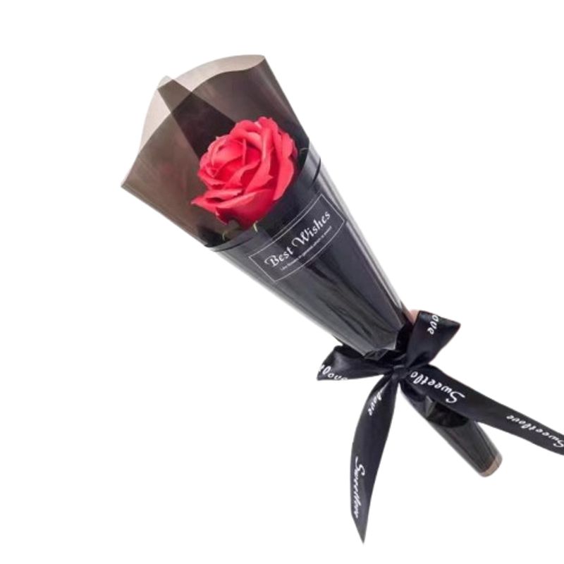 GENERICO - Bouquet de 1 Rosa Roja Eterna de Jabón