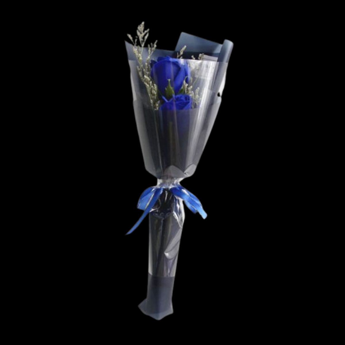 GENERICO - Bouquet de 2 Rosas Azules Eterna de Jabón