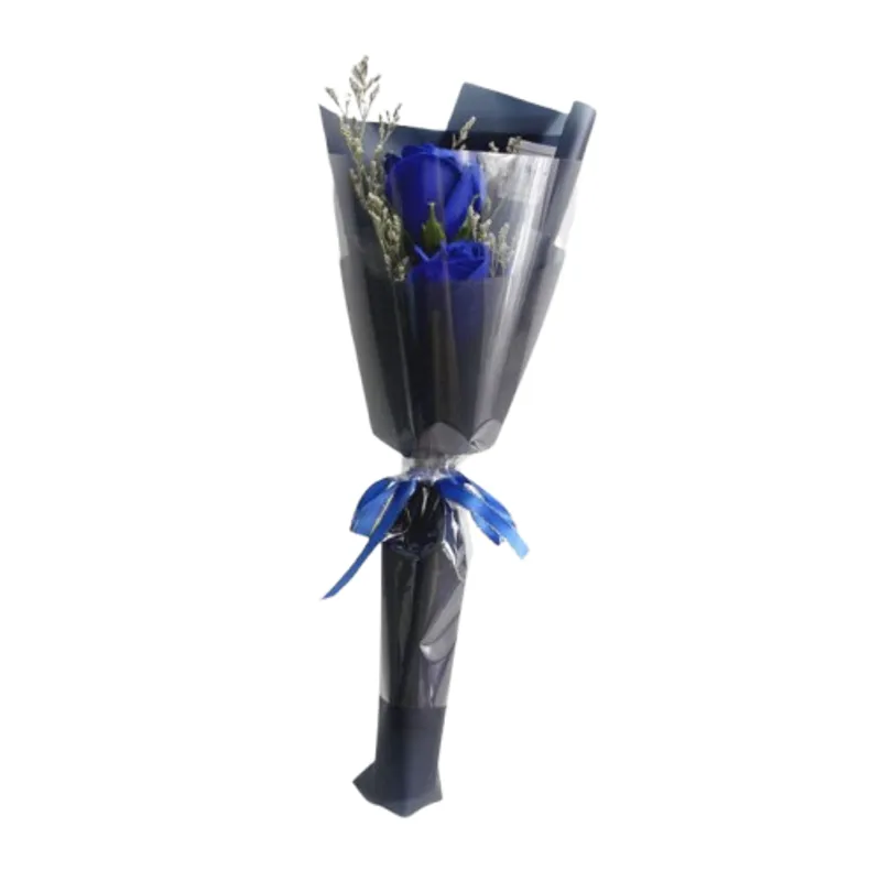 GENERICO - Bouquet de 2 Rosas Azules Eterna de Jabón