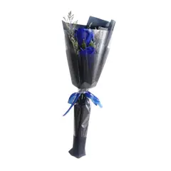 GENERICO - Bouquet de 2 Rosas Azules Eterna de Jabón