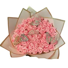 GENERICO - Ramo Buchón de 100 Rosas Eternas de Jabón Rosadas