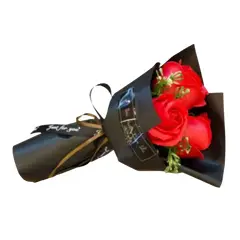 GENERICO - Bouquet de 3 Rosas Rojas Eternas de Jabón