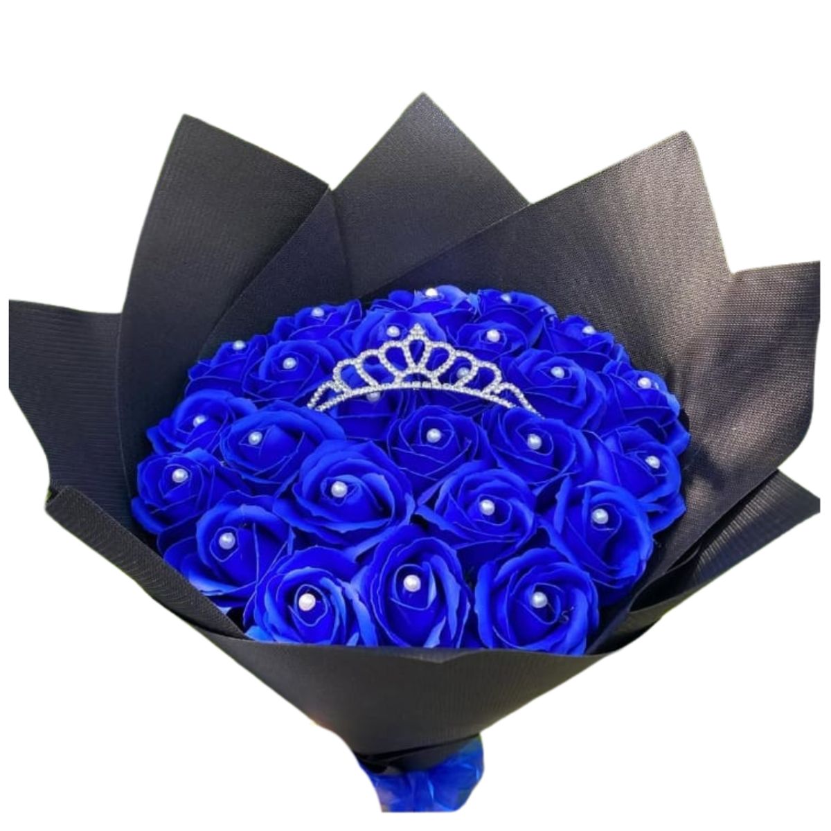 GENERICO - Ramo Buchón de 25 Rosas Eternas de Jabón Azules