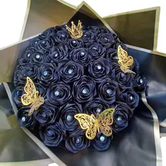 GENERICO - Ramo Buchón de 100 Rosas Eternas de Jabón Negras