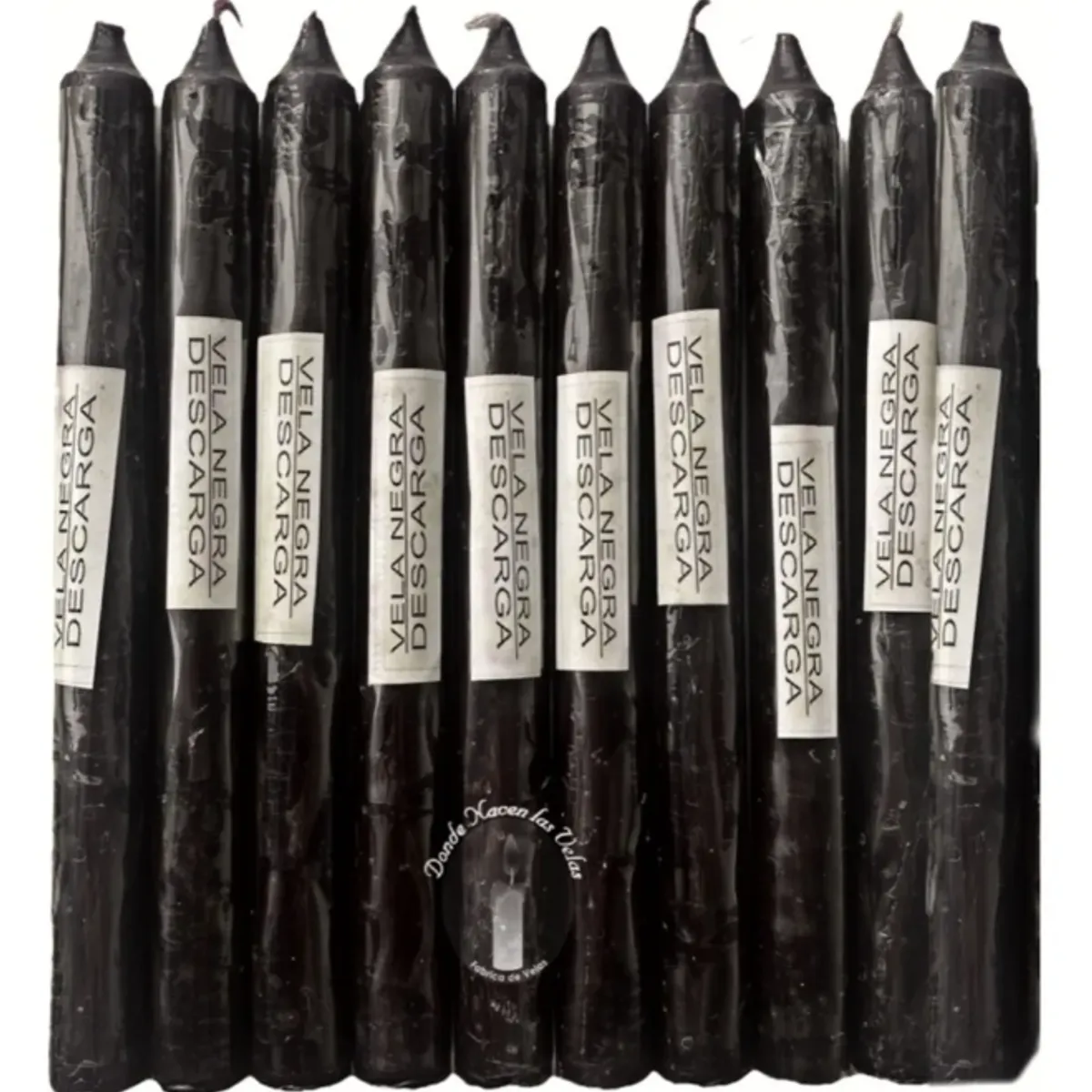 GENERICO - Velas Negra Pack De 10u Lamanoworld