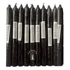 GENERICO - Velas Negra Pack De 10u Lamanoworld