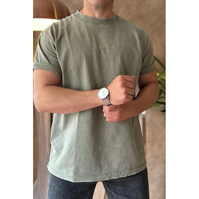 MPROPIA - Polera Estilo Washed, Deslavada Vintage. 100% Algodón Unisex 7002