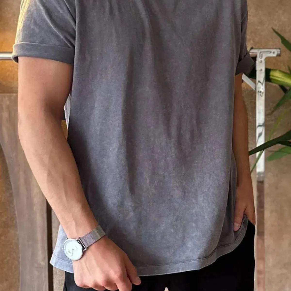 LOOK SHOP - Polera Estilo Washed, Deslavada Vintage. 100% Algodón Unisex 7002