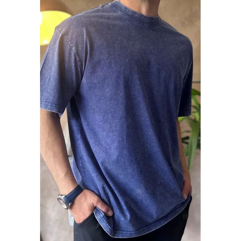 MPROPIA - Polera Estilo Washed, Deslavada Vintage. 100% Algodón Unisex 7002