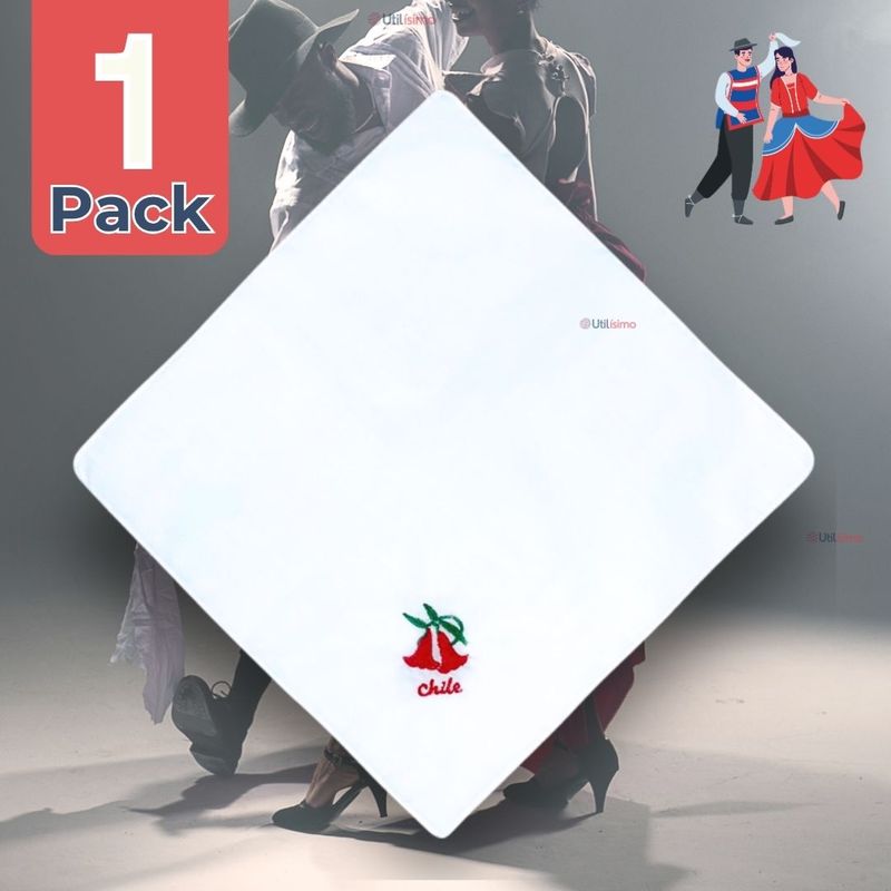 UTILISIMO - Pañuelo Baile Cueca 36 CM Bordado COPIHUE Fiestas Patrias