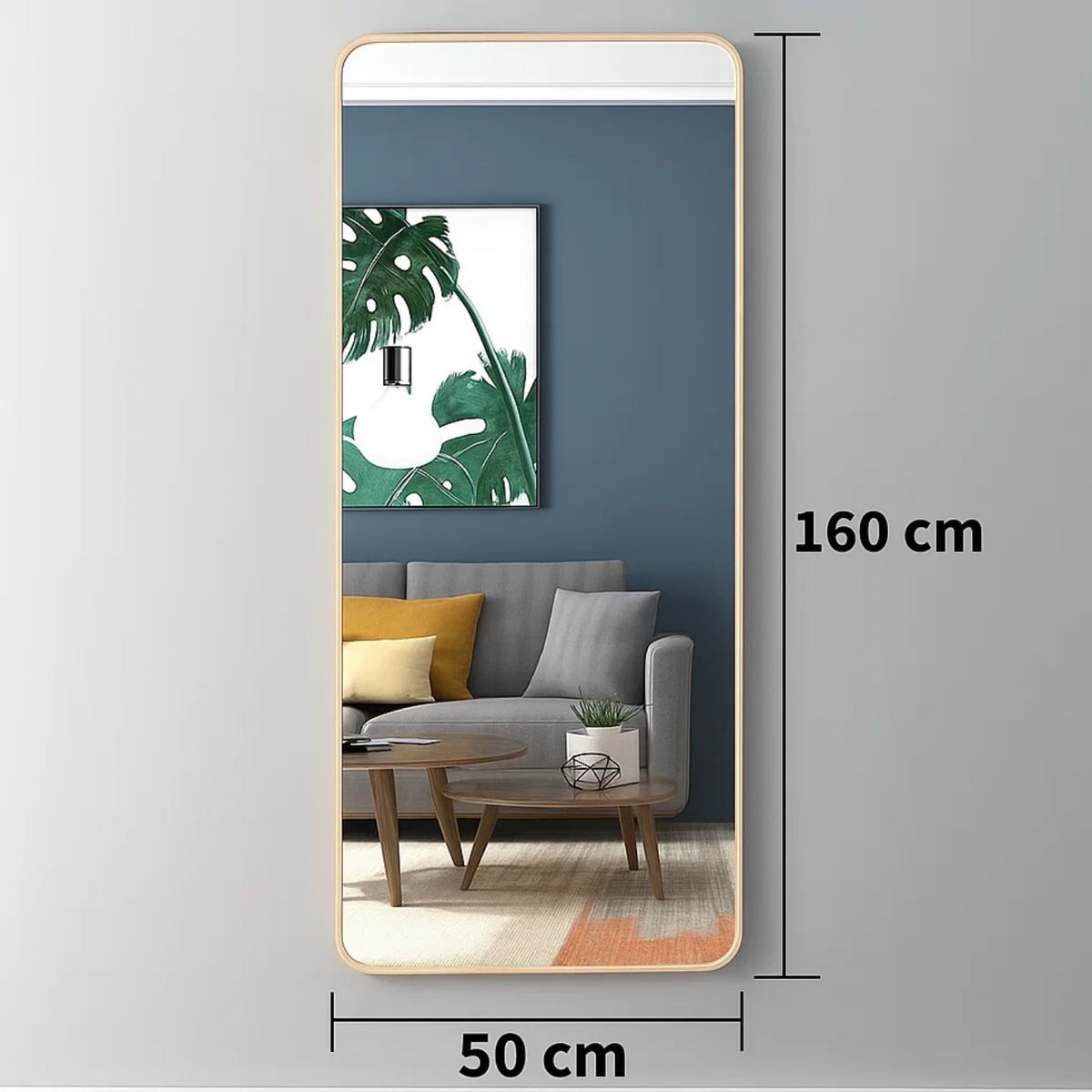 CRUSEC - Espejo Rectangular De Cuerpo Entero 160x50cm Con Soporte…