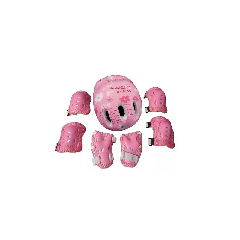 GENERICO - Set Protección Niñas Casco Rodilla Codo Mano