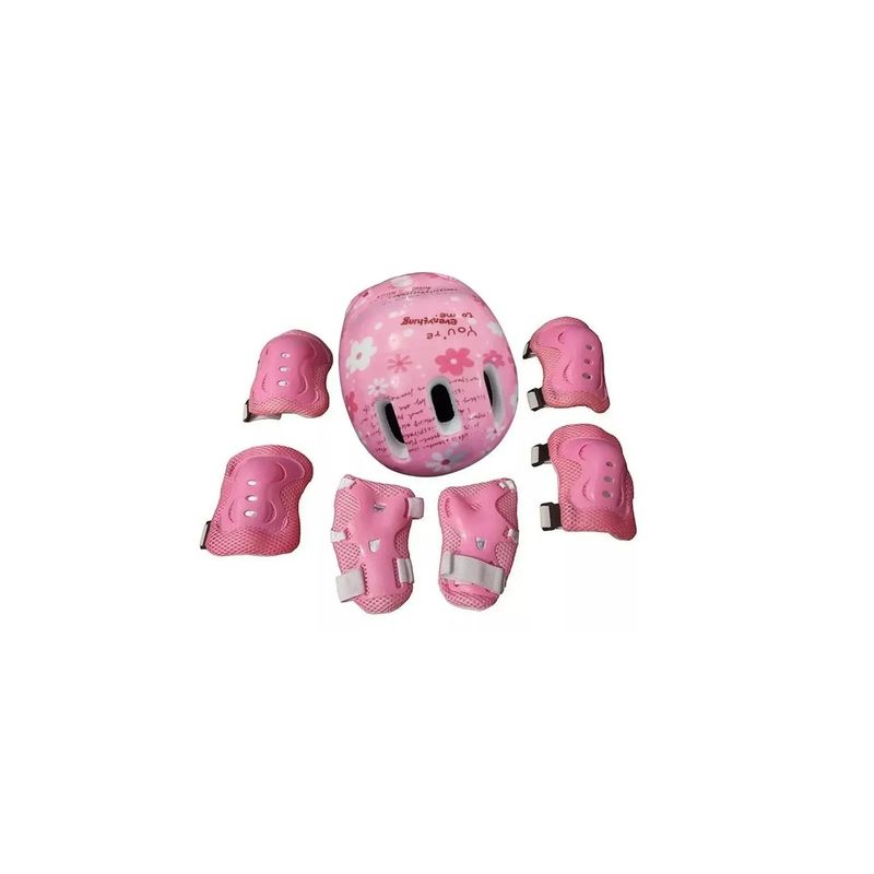 GENERICO - Set Protección Niñas Casco Rodilla Codo y Mano