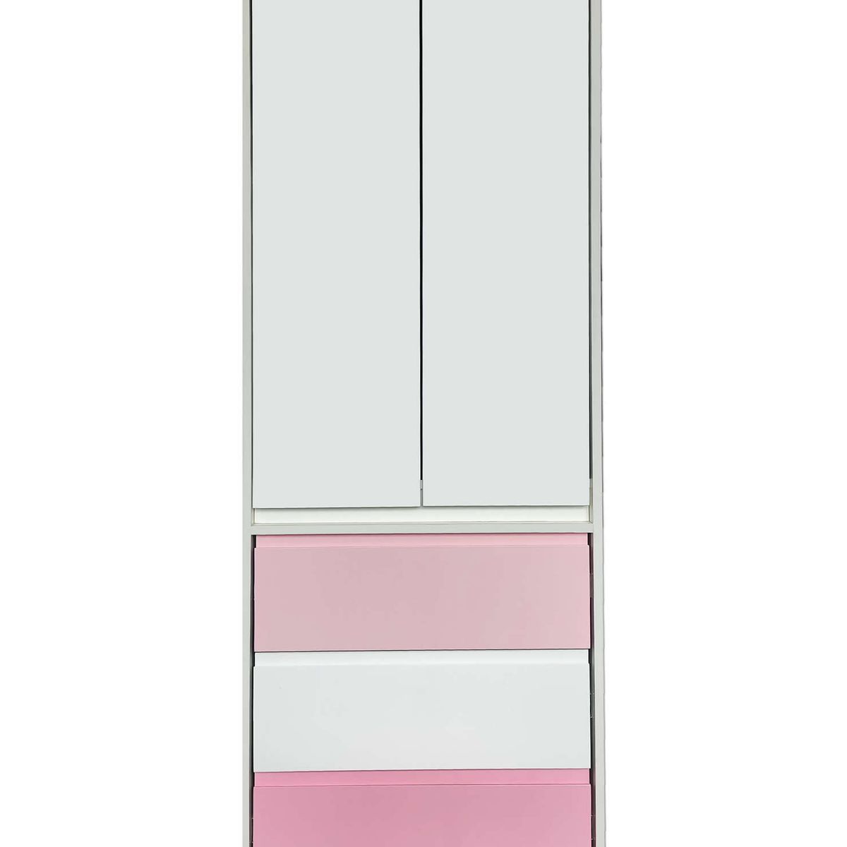 DECORACION CREATIVA - Closet Melamina Blanca 2 Puertas y 3 Cajones Rosado - Blanco - Rosado