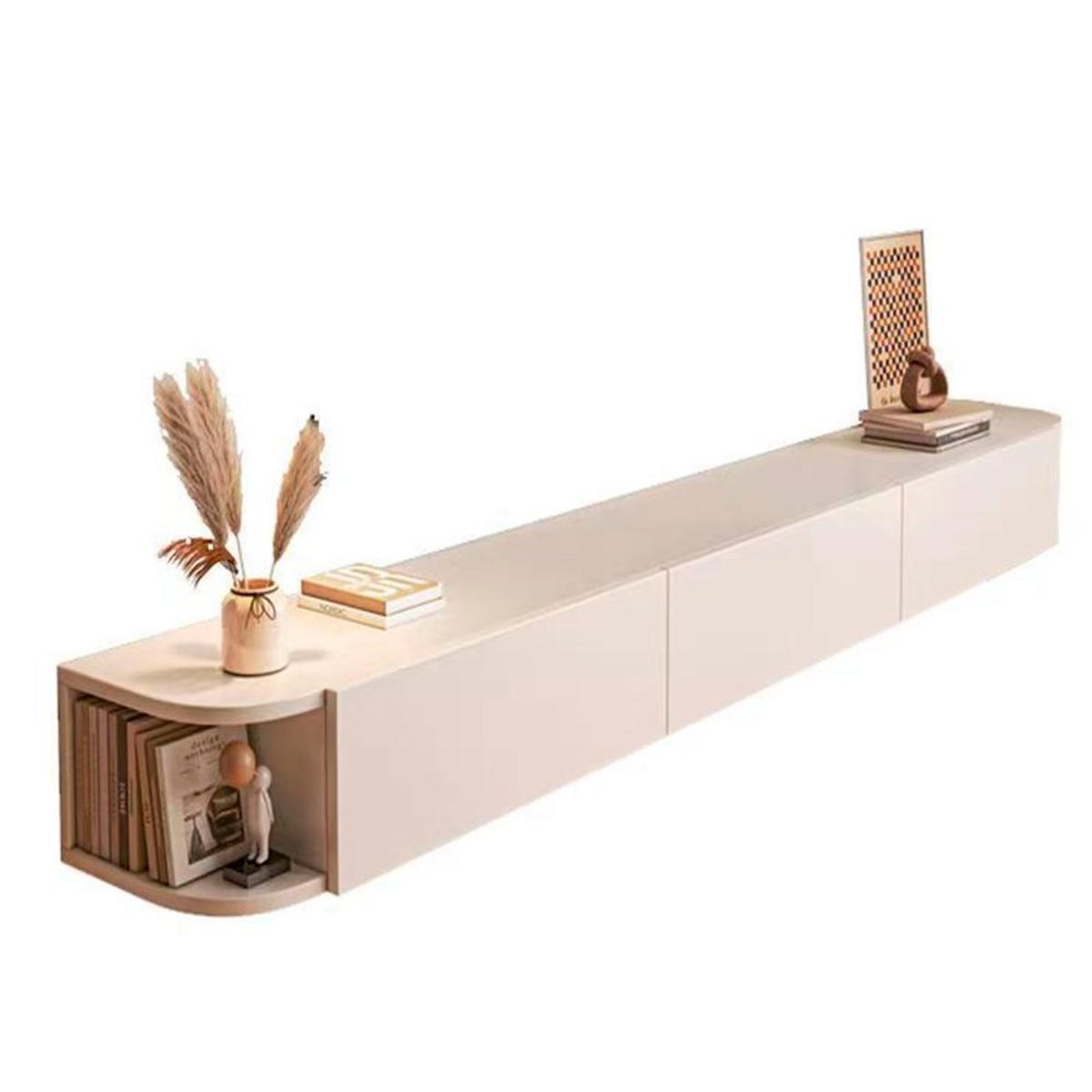 DETODOYMAS - Rack TV flotanteaereo 160x28x20cm Chic Home - Blanco