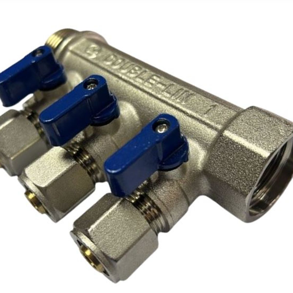 GENERICO - MANIFOLD PARA AGUA 1 PULGADA 16 MM PEX MANILLA AZUL 3VIAS