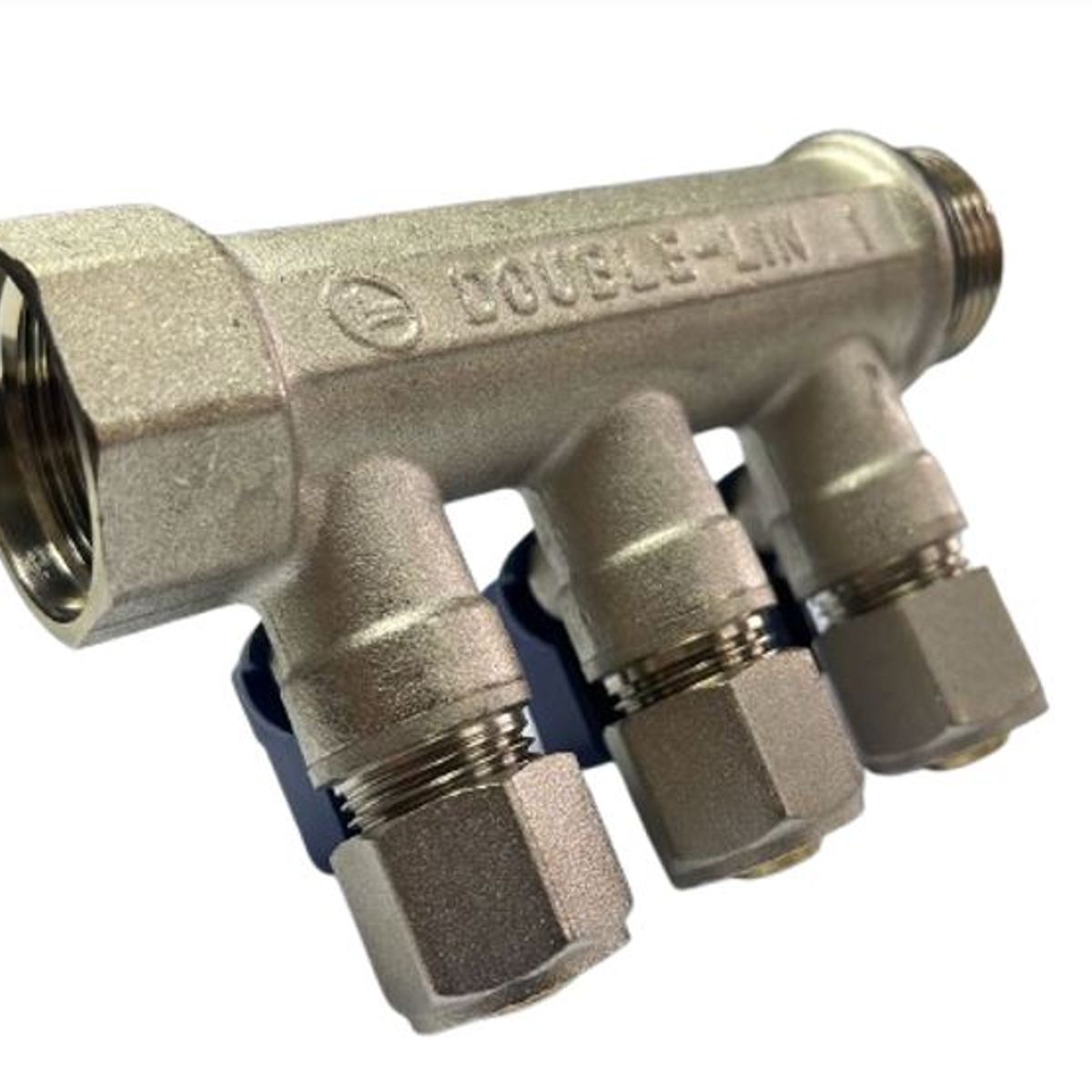 GENERICO - MANIFOLD PARA AGUA 1 PULGADA 16 MM PEX MANILLA AZUL 3VIAS