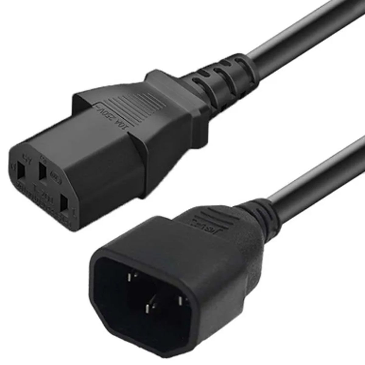 GENERICO - CABLE DE PODER MACHO HEMBRA 1,8 MTS. UPS, MONITOR.