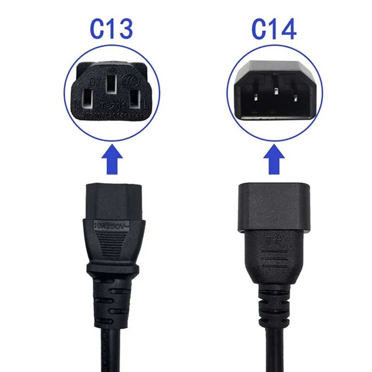 GENERICO - CABLE DE PODER MACHO HEMBRA 1,8 MTS. UPS, MONITOR.