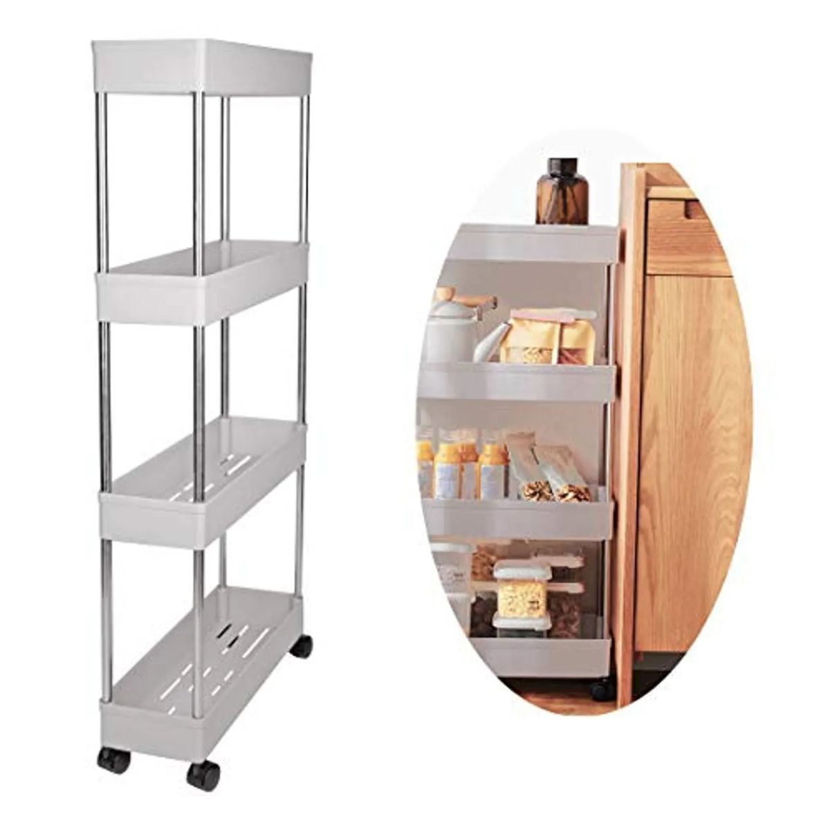 GENERICO - Carrito Organizador 4 Niveles Delgado Para Baño O Cocina