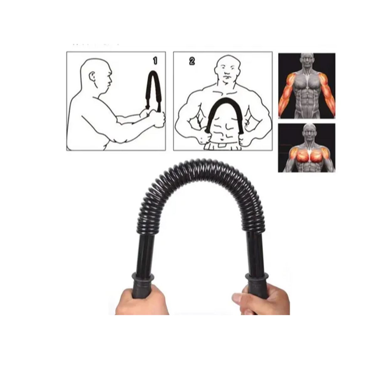 GENERICO - Barra De Torsión Resorte Ejercitador Power Twister 30kg