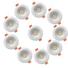 AVC Y VELL MAX - 10 Focos Blancos Embutido Redondo 7W Luz Neutra
