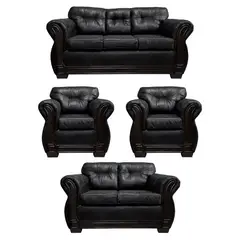 AMERICA DECORA - Living Con Respaldo Confortable 7 Cuerpos Taurus 3+2+1+1 Envejecido