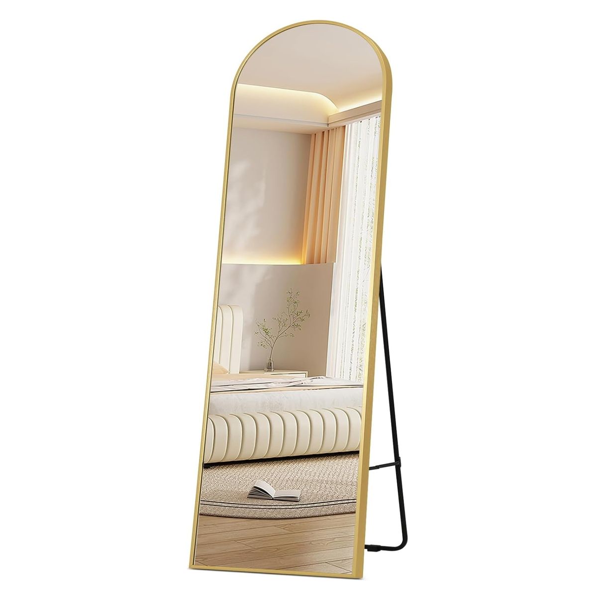 CRUSEC - Espejo Ovalado Cuerpo Entero 150x40cm Con Base Plegable