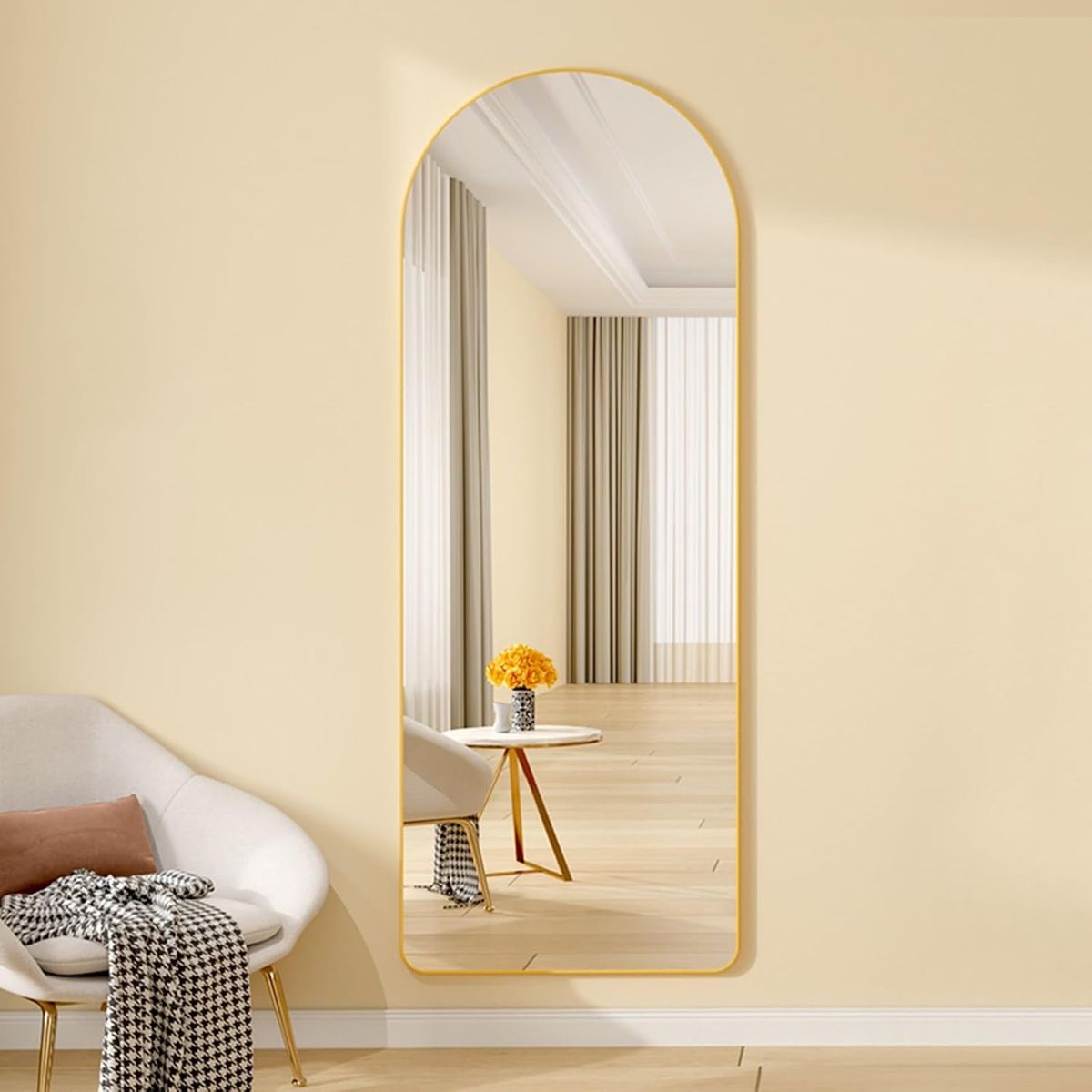 CRUSEC - Espejo Ovalado Cuerpo Entero 150x40cm Con Base Plegable