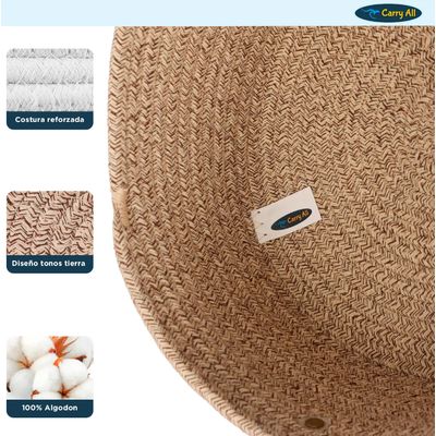 Imagen 2 del producto Set 2 Cestas Canastos Organizadores De Algodón Tonos Tierra