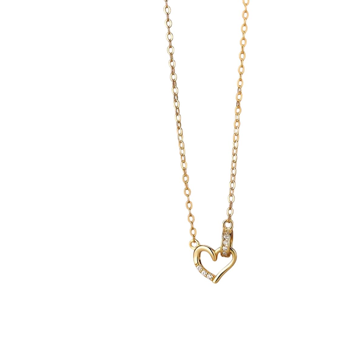 LUXURYJOYAS - Collar Corazón Oro18ktCristalsobre plataS925Cristales