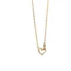 LUXURYJOYAS - Collar Corazón Oro18ktCristalsobre plataS925Cristales