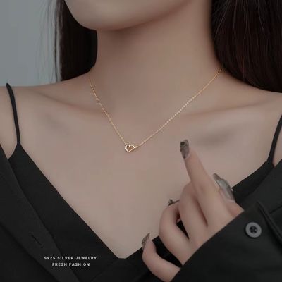 Imagen 2 del producto Collar Corazón Oro18ktCristalsobre plataS925Cristales