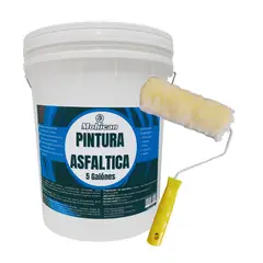 MOHICAN - PINTURA ASFÁLTICA IMPERM TINETA 5 GAL + RODILLO POL 18CMS