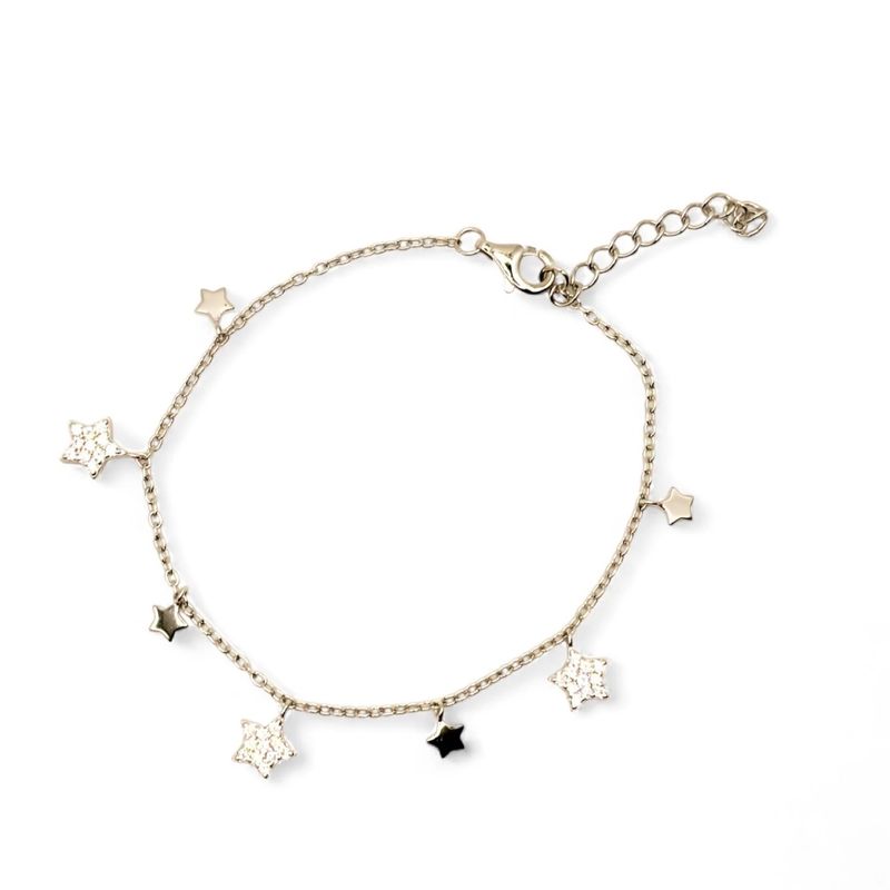TIANA JOYAS - Pulsera con Estrellas con Circones de Plata 925